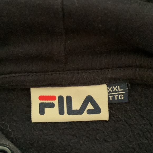 Fila navy like new hoodie unisex kangaroo pocket stitched logo - Picture 4 of 5